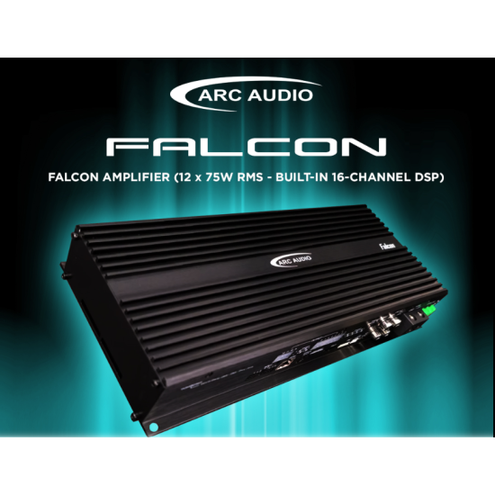 FALCON Arc Audio  Wzmacniacz (12 x 75 W RMS – wbudowany 16-kanałowy procesor DSP) Hi-End Car Audio High-Resolution Car Audio